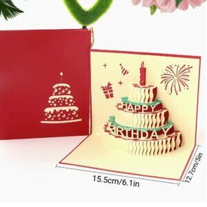 Birthday Card  POP UP 3D Candle Cake Birthday  Design